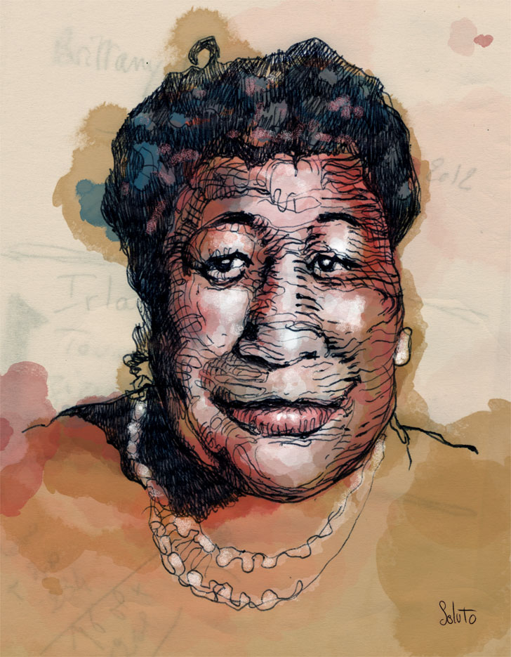 Soluto portrait ecriture aquarelle Ella Fitzgerald peinture dessin