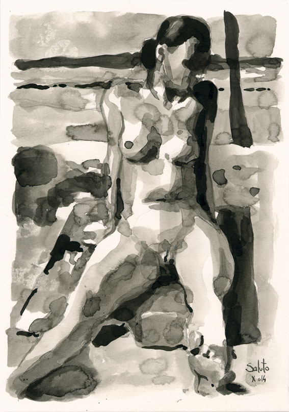 nu soluto lavis encre de chine