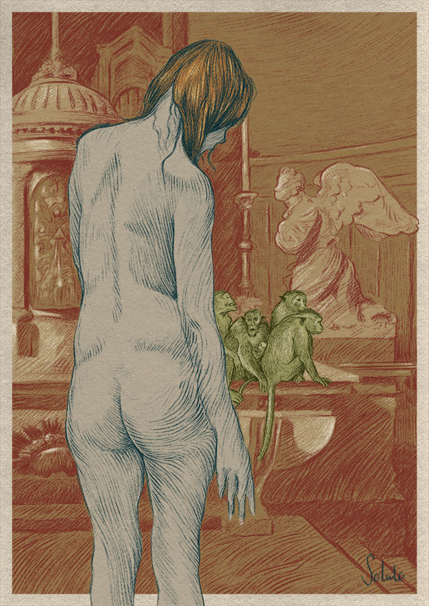 Lesbos, nu, body, graphite, dessin, fusain, board, grey, body, soluto peinture, digital, numerique