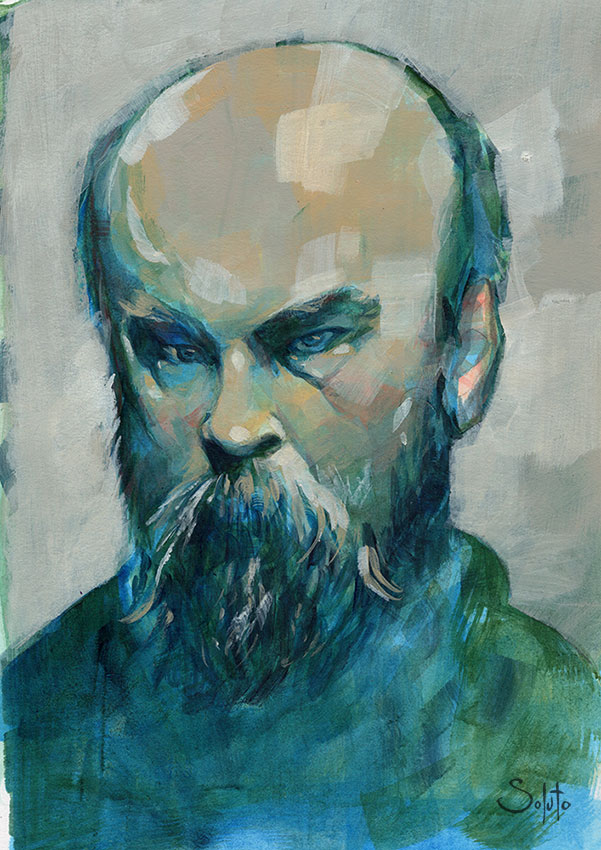 Paul Verlaine, graphite, dessin, fusain, board, grey, body, soluto peinture