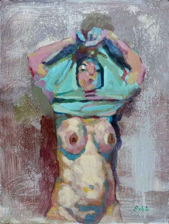 nu, peinture, painting, acrylique sur panneau, soluto